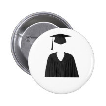 Graduate Class of Cap and Gown Template1 Pinback Button