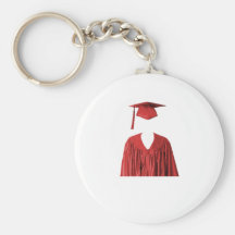 Graduate Class of Cap and Gown Template1 Key Chains