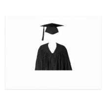 Graduate Class of Cap and Gown Template1 Postcard