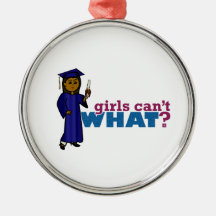 Graduate Girl in Blue Gown Christmas Ornaments