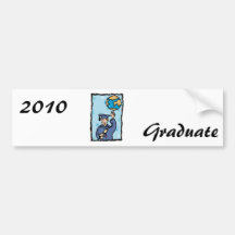 Graduate holding up the world bumper stickers