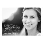 Graduate Photo Invitation -  w/ Black Damask