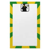 Graduate Receiving Diploma (1) Green & Gold Stationery