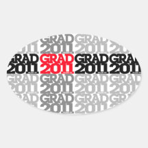 Graduation 2011 Oval Sticker Tile 1