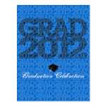 Graduation 2012 Invitation Postcard Pattern Blue