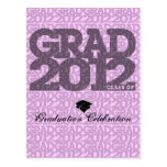 Graduation 2012 Invitation Postcard Pattern Pink
