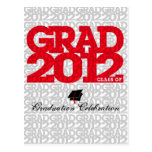 Graduation 2012 Invitation Postcard Pattern Red