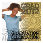Graduation 2012 Party Invitation Twirl Gold