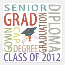 Graduation 2012 square sticker