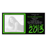 Graduation 2013 Neon Green photo cards