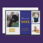 Graduation Announcement Blue Photo Invitation invitations
