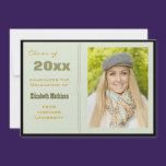 Graduation Announcement Green Photo Invitation invitations