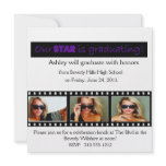 Graduation Announcement Hollywood Star Purple invitations