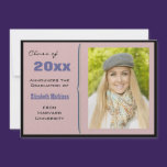 Graduation Announcement Mauve Photo Invitation invitations
