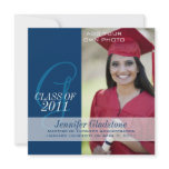 Graduation Announcement Monogram Name Photo Blue