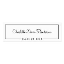 Graduation announcement name card border Class of business cards