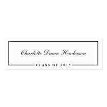Graduation announcement name card border Class of business cards