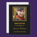 Graduation Announcement Photo Gold Invitation invitations