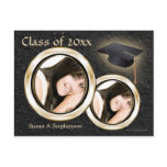 Graduation Announcement Postcard, Black and Gold postcards
