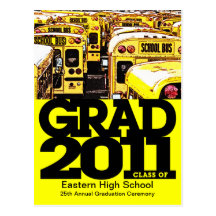 Graduation Announcement Postcard School Bus 4