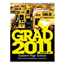Graduation Announcement Postcard School Bus 5
