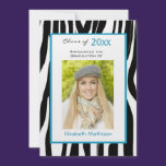 Graduation Announcement Zebra Photo Invitation2 invitations