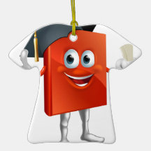 Graduation book mascot christmas ornament