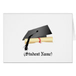 Graduation Cap and Diploma,Personalized Stationery Greeting Card