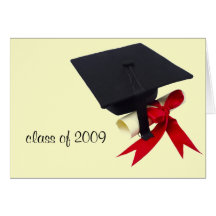 Graduation cap colour, class of 2009 greeting card