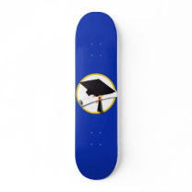 Graduation Cap & Diploma (1) Blue Background Skate Board Decks