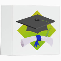 Graduation Cap & Diploma 3 Ring Binder