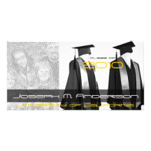 Graduation Cap n Gown Photo Cards
