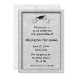 Graduation Cap Scroll Gray Invitation