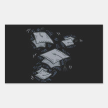Graduation Caps Rectangle Stickers