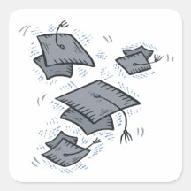 Graduation Caps Square Sticker