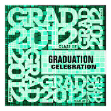 Graduation Celebration Invitation 2012 Teal Tile
