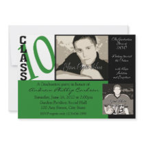 Graduation Class of 2010/ Green Photo Personalized Invites