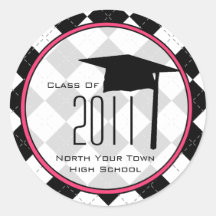Graduation Class Of 2011 Black Argyle Sticker