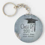 Graduation Class Of 2011 - Faded Blue Jeans Key Chain