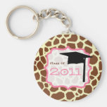 Graduation Class Of 2011 - Giraffe Print & Pink Key Chains