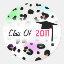 Graduation Class Of 2011 Neon Airbrush Leopard Stickers