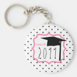 Graduation Class Of 2011 - Polka Dot & Pink Key Chains