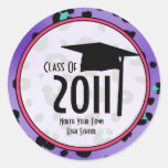 Graduation Class Of 2011 Purple Leopard Print Stickers