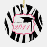 Graduation Class Of 2011 Zebra Print & Pink Christmas Tree Ornaments