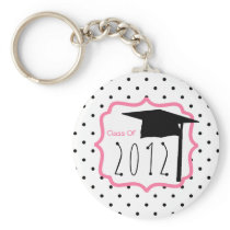 Graduation Class Of 2012 - Polka Dot & Pink Keychains