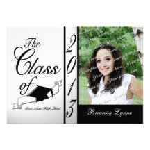 Graduation Class of 2013 Photo Black Custom Invites