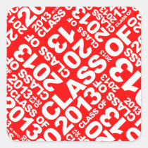 Graduation Class of 2013 Sticker Red 2 stickers