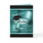 Graduation class of 20xx elegant teal greeting cards