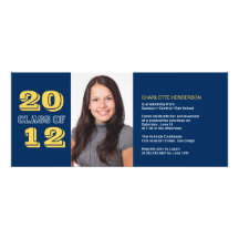 Graduation custom photo invitation blue class of