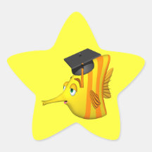 Graduation Fish Sticker